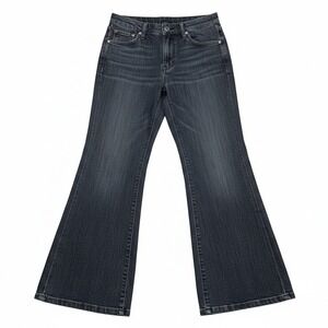 Mixit Womens Dark Wash Wide Leg Trouser Jeans Size 10 Indigo Stretch Denim